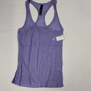 NWT Live Love Dream Purple Patterned Racer Back Tank Top S